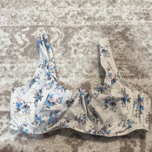 ASOS Floral Bikini Top - Blue and White